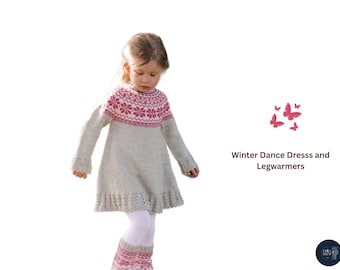 Nordic Dress and Leg Warmers Knitting Pattern – Children's Winter Outfit (PDF)
