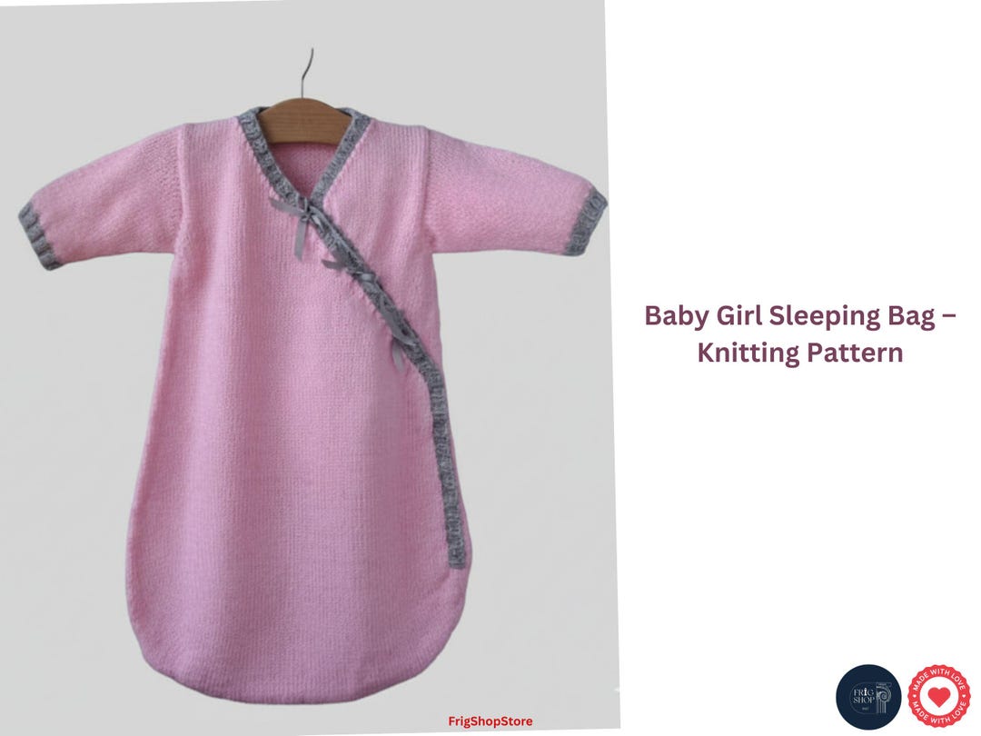Baby Girl Sleeping Bag Knitting Pattern – Newborn 0–3 Months – Instant ...