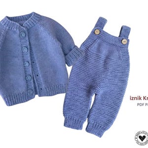 Set di modelli per cardigan e tutina per neonati Iznik, completo per neonati in stile raglan senza cuciture, modello PDF per maglione e tutina per neonati - regalo per baby shower