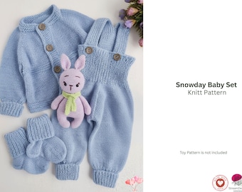 Snowday Baby Set – Romper, Cardigan & Socks – Cozy Winter Knits– Baby Gift- Baby Cardigan and Romper with Booties- Baby Shower Gift