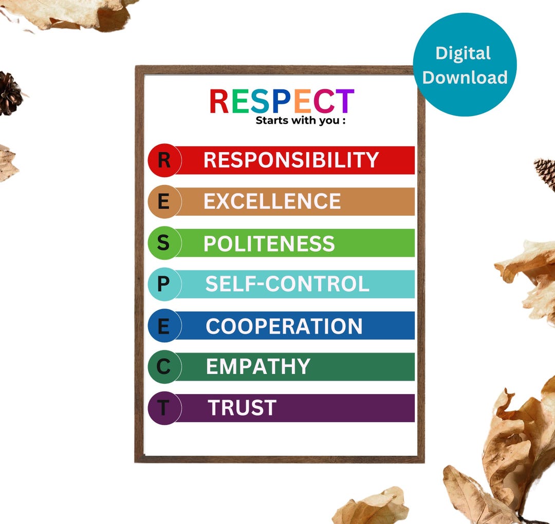 Respect Rules For A Program Respect Poster, Classroom Expectations Sign, in This Classroom Rules ...