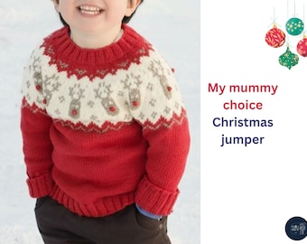 Christmas Jumper Knitting Pattern | Nordic Reindeer Yoke (Digital PDF)