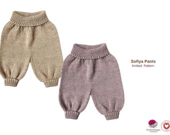 Baby Knit Pants Pattern – Soft Infant Trousers – Comfortable Everyday Baby Wear – Handmade Gift Idea – Knitting PDF- Baby Trousers