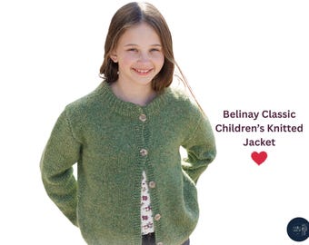 Classic Children’s Knitted Jacket Pattern | Double Collar Cardigan for Kids | Sizes 2–12 Years | Easy Seam Finish | PDF - Cardigan gift