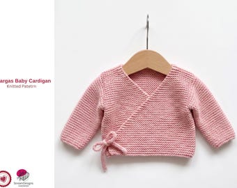 Modèle de tricot de cardigan pour bébé Vargas PDF - pull raglan de haut en bas pour bébé - modèle de cardigan pour bébé en tricot - téléchargement immédiat - cadeau cardigan pour bébé