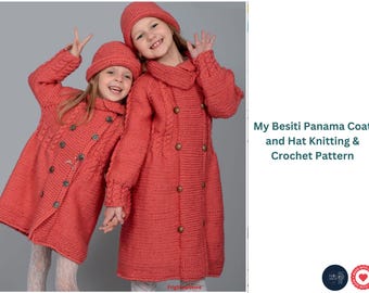 Girls Cable Coat and Hat Knitting Pattern | Raglan Design (Digital Download)