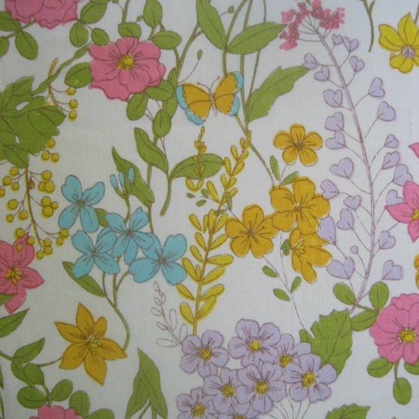 vintage fabric fat quarter (mixed butterfly garden)