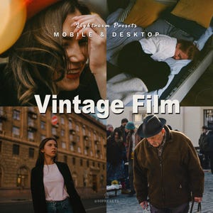 20 Vintage Film Lightroom Presets | Retro Aesthetic Film Look, Analog Tones, Moody and Grainy Looks, Kodak Film, Fujifilm | Mobile & Desktop