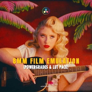 8mm Film Emulation Power Grades & LUTs for Professional Color Grading in DaVinci, Premiere, FinalCut | Vintage 8mm Film Look for Log Footage