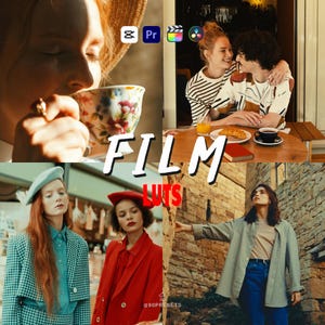 20 LUT per il montaggio video / Look vintage, toni retrò, analogici, cinematografici, caldi / cubici per Rec709, CapCut, Premiere, DaVinci