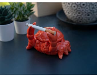 Charming Ceramic Crab Ashtray – Cute Covered Design, Ideal for Tea Pets or Fly Ash. Perfect for Home, Office & Living Room Decor