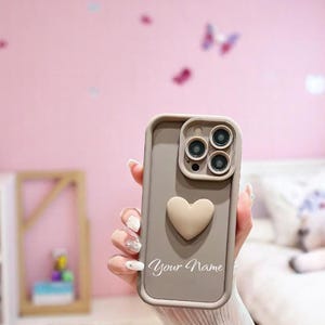 Custom Name Heart iPhone Case – Cute Silicone Cover for iPhone 16 15 14 13 12 11 Pro Max. Personalised Gift, Soft & Stylish Design