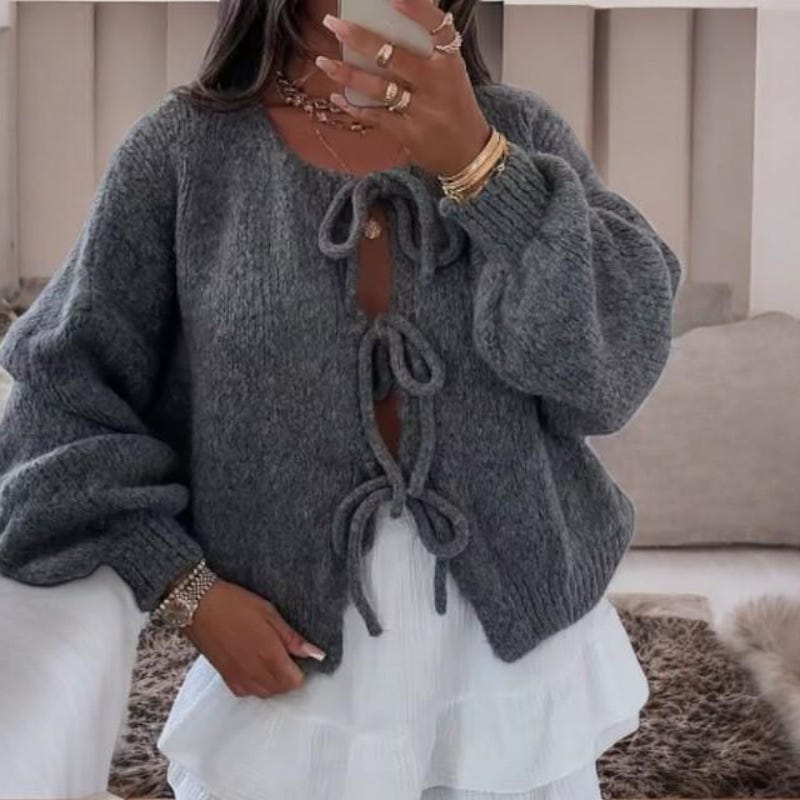 casual loose sweater knitted cardigan main image 1
