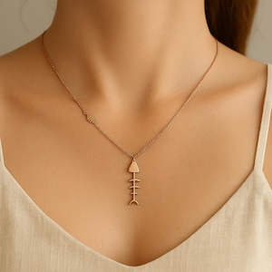 Stainless Steel Fish Necklace – Minimalist Ocean-Inspired Pendant, Adjustable 16”+2” Chain, Lightweight Jewelry, Gift for Her