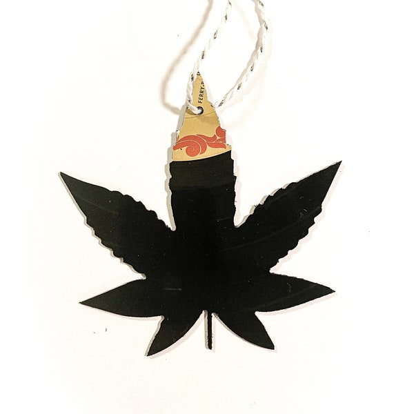 Vinyl Record Pot Leaf Christmas Ornament - Weed Decor - Cannabis Gift for Her or Him
