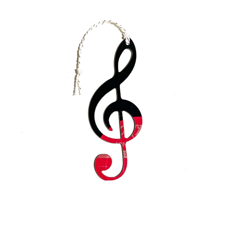 Music Notes Gift Set, Vinyl Record Art, Set of 5, Musician Gift, Music Teacher Gift, Music Lover, Music Note Ornaments image 3