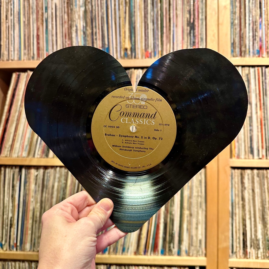 Heart Shaped Gift Vintage Vinyl Record Heart Music Lover Gift 