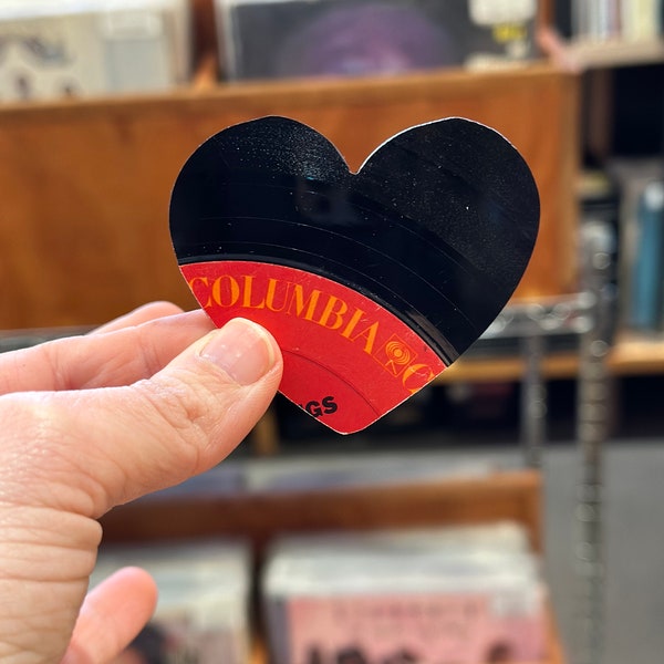 Mini Vinyl Record Heart - Handmade Valentines - Heart Decorations - Vintage Vinyl Record Heart - Recycled Valentines - Valentine’s Day Gift