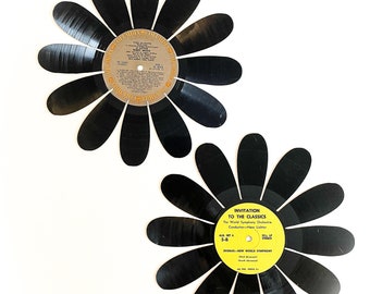 Schallplatten-Kunst Daisy Flower, Large, 2er-Set