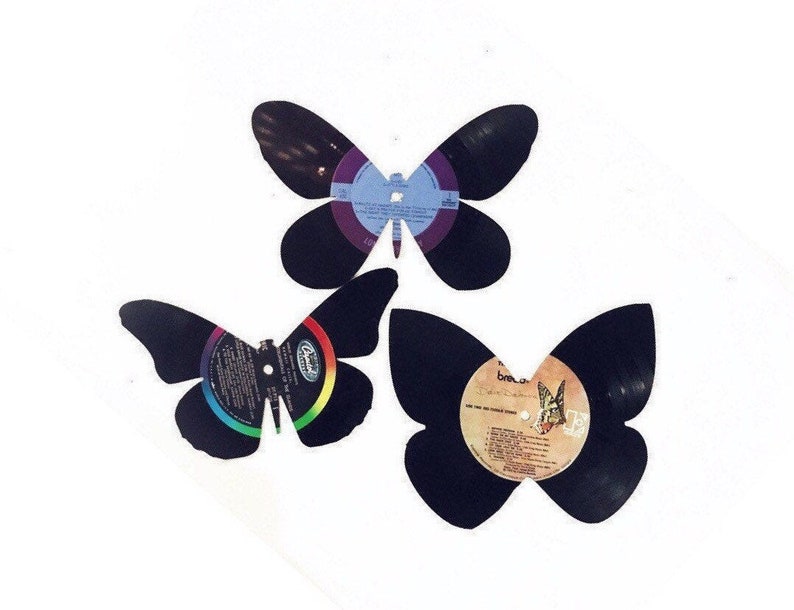 Vinyl Record Wall Art, 3D Butterflies, Large, Set of 2, Music Memorabilia, Butterfly Sculpture, Music Lover Gift image 5