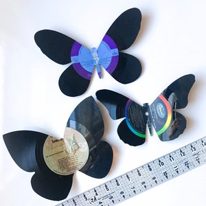 Vinyl Record Wall Art, 3D Butterflies, Large, Set of 2, Music Memorabilia, Butterfly Sculpture, Music Lover Gift image 2