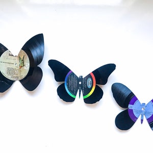 Vinyl Record Wall Art, 3D Butterflies, Large, Set of 2, Music Memorabilia, Butterfly Sculpture, Music Lover Gift image 3