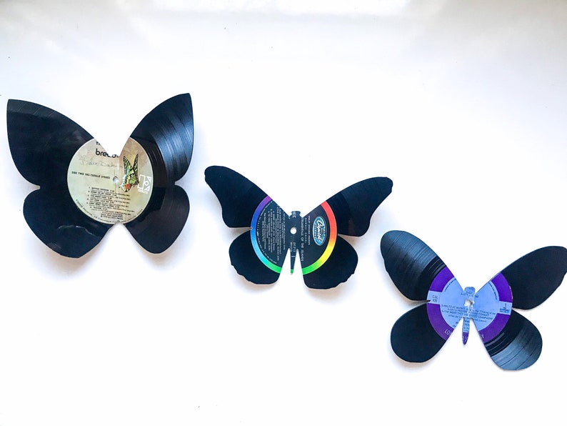 Vinyl Record Wall Art, 3D Butterflies, Large, Set of 2, Music Memorabilia, Butterfly Sculpture, Music Lover Gift image 3