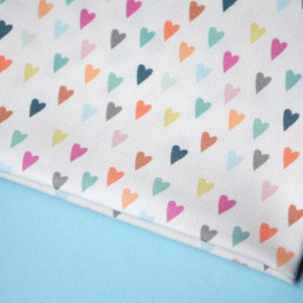 pastel hearts - original fabric - fat quarter - heart fabric