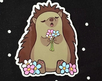 Pride Flowers Hedgehog | Water Proof Glossy Sticker