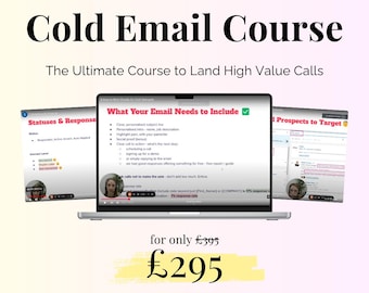 Cold Email Online Course • Land Top B2B Customers with Cold Outreach • 8 Module Online Digital Course