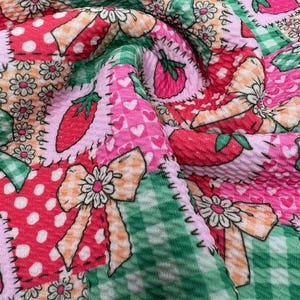Strawberry Coquette Design-Choose this design and print on any fabric base below! We have so many fabric options to choose from.