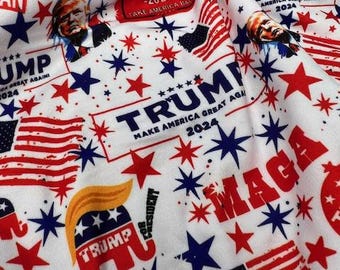 Trump Maga Fabric, Choose this Design and PRINT ON YOUR own Custom Fabric, Choose from our Fabrics Below. Maga Fabric You Choose Fabric