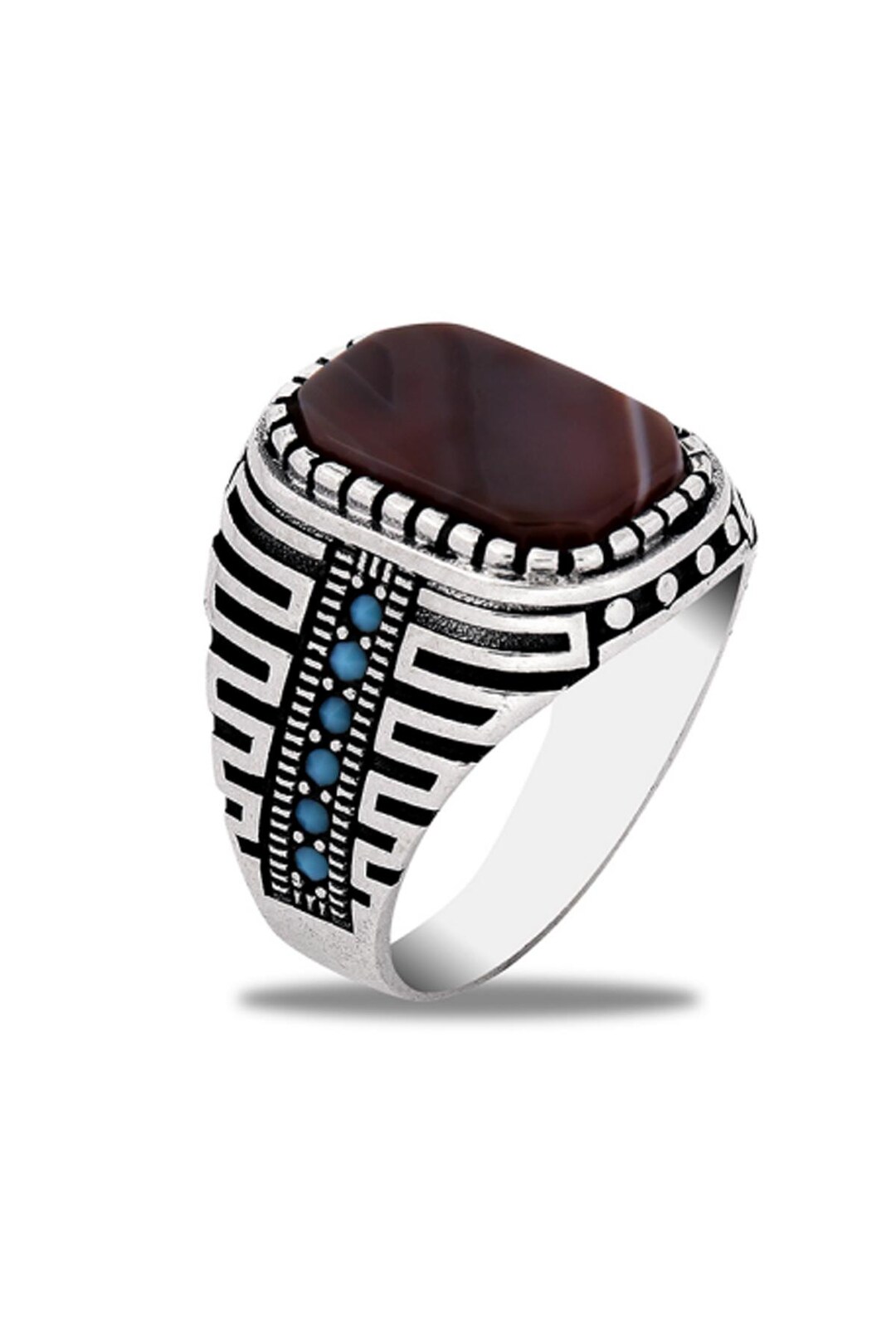 Italian Style Men Rings 925 Sterling Silver Italian Style Men's Ring With Marcasite Stones ...