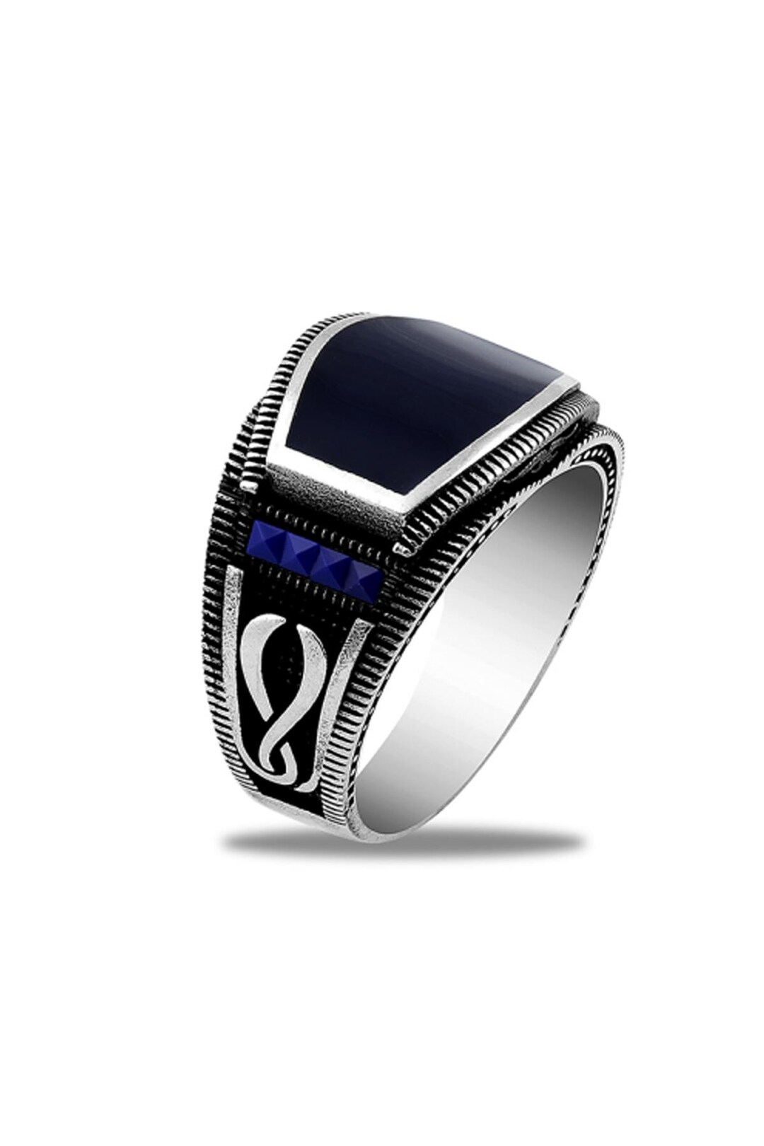 Italian Style Men Rings 925 Sterling Silver Italian Style Men's Ring With Marcasite Stones ...