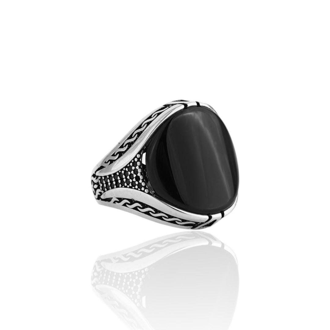 Italian Style Men Rings 925 Sterling Silver Italian Style Men's Ring With Marcasite Stones ...
