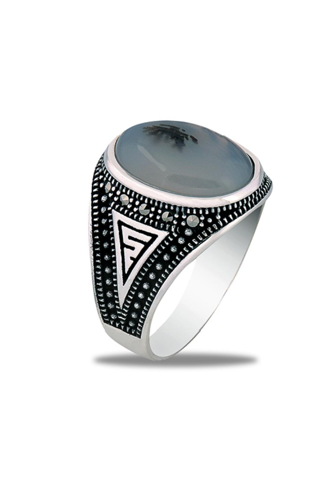 Italian Style Men Rings 925 Sterling Silver Men's Ring With Marcasite Stones, Italian Vintage ...