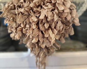 Shabby Chic Ribbon Heart Wall Hanging - Neutral Cottage Decor