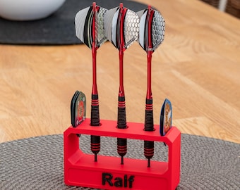 Personalized PLA dart holder with flight holder | Sustainable & 3D printed | Gift for dart players