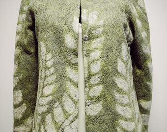 Handmade Nuno Felt Jacket - Unique Art Wear - Handcrafted Nuno Merino Wool - Wet Felting - Cotton Lining - Unique One-of-a-Kind Piece