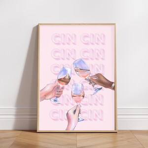 Cin Cin Wall Art, Retro Cheers Poster, Bar Cart Art, Printable Trendy Kitchen Wall Art, Wine Glass, Cocktail Wall Art