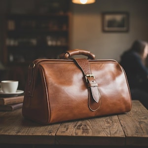 Leather Doctor Bag, Handmade Medical Bag, Vintage Leather Satchel, Brown Leather Travel Bag, Christmas Gift, Elegant Gift for Him/Her