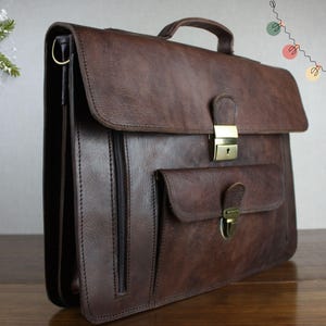 Porte-documents en cuir, sacoche en cuir faite main, sac de travail, sac en cuir pour homme, sac d'affaires, porte-documents en cuir élégant, cadeau personnalisé pour homme.