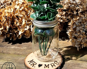 Wedding decorations, farmhouse rustic wedding, live edge wood, wedding centerpieces, wedding decor, wood centerpiece