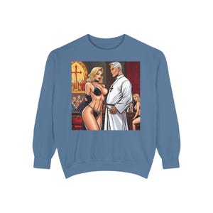 Sweatshirt Glaube  Hoffnung mit religiösem Aufdruck Gott - Unisex Garment-Dyed with Religious Print God
