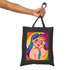 Lesbian and Gay Creative Tote Bag with Stylish Print - Unique Gift Idea for Women, Moms, Bridesmaids or Coworkers for Any Occasion. LGBTQ