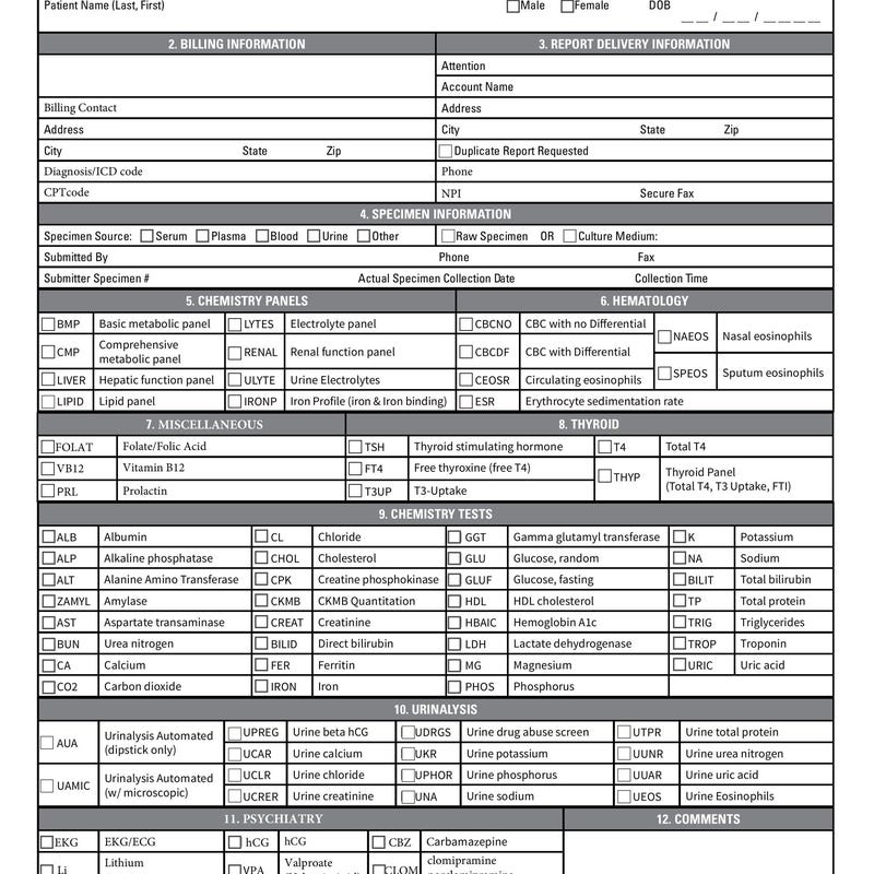 Lab Requisition Form - Etsy