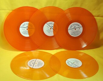 カラフルなヴィンテージビニールレコード – 12インチ クラフトや壁飾り