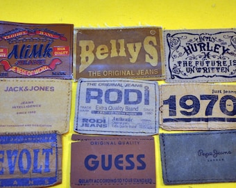 Set of 6 Vintage Jeans Labels – Removed Carefully for Craft Projects