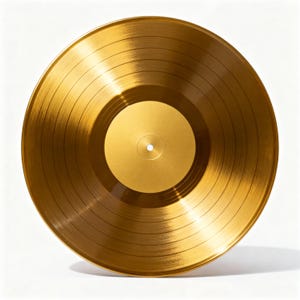 Disco de vinilo dorado virgen: 12" para manualidades y decoración de pared.