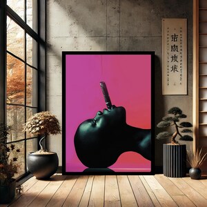 African Black Woman Smoke Home Decor Canvas Wall Art Modern Canvas Wall Art- Print , Abstract Wall Decor for Home Decor